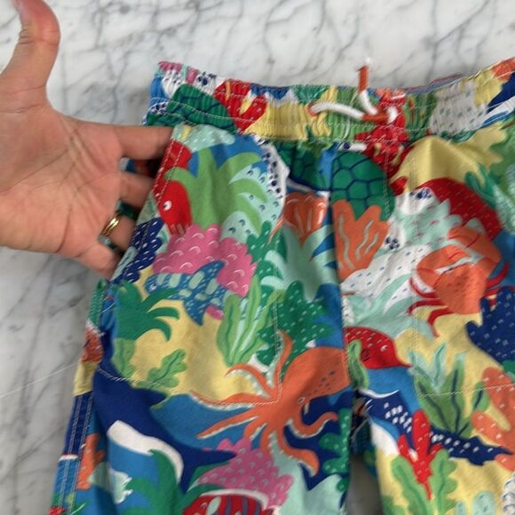 Mini Boden Ocean Adventure Drawstring Shorts in Colorful Coral Bay Sz 8 - Picture 2 of 8